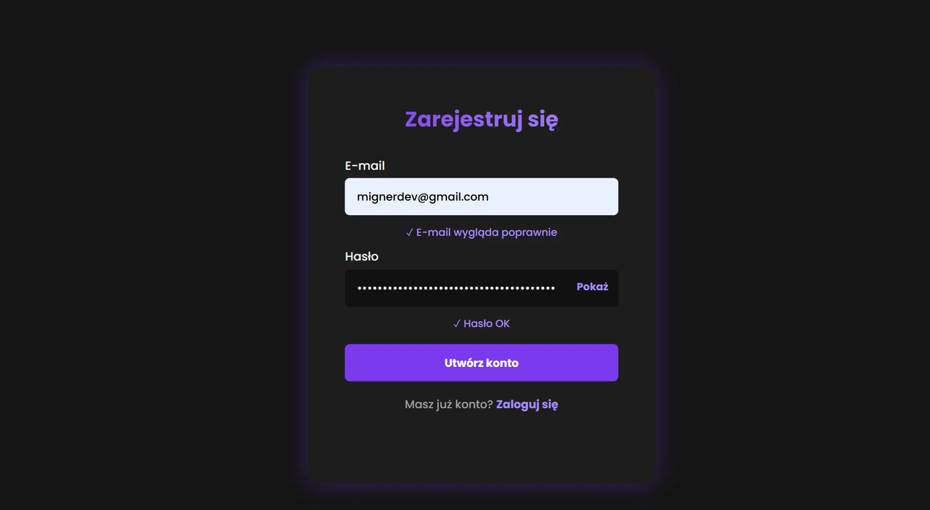 Projekt Pro — widok 1